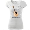 biele dámske gitara