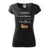 hubárka čiernu tričko biely nápis