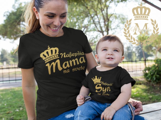 mockup of a woman with her baby boy wearing different t shirts while at the park 16101 (2)