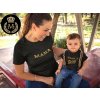 mom and her baby boy wearing t shirts mockup while outdoors 16092 (2)