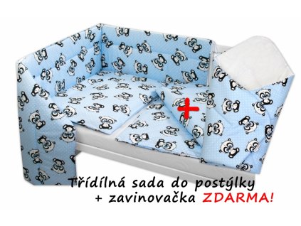 97109 159309 3 dilna sada mantinel s povlecenim zavinovacka zdarma baby panda modra