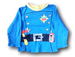 Tričko modré - hasič, Mothercare, vel. 98