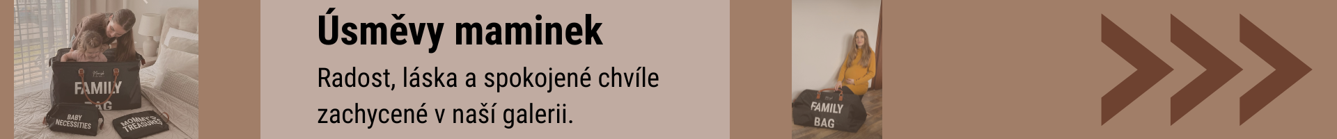 Galerie spokojených zákaznic s našimi přebalovacími batohy, taškami do porodnice, family a travel bagy.