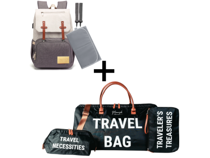 Přebalovací batoh Beige Machine + Travel bag