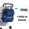 Přebalovací batoh na kočárek s praktickými termokapsami, USB ohřívačem lahviček a háčky na kočárek. Ergonomický batoh s USB portem. Ideální dárek pro maminky