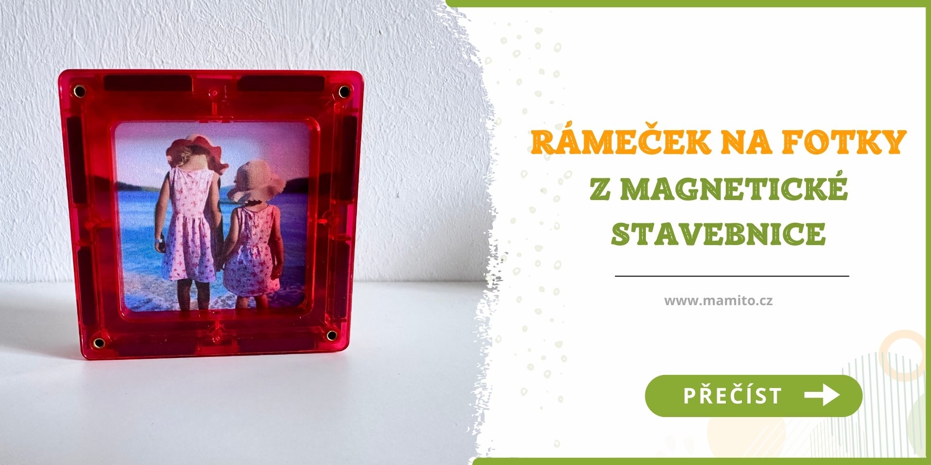 Rámeček na fotky z magnetické stavebnice