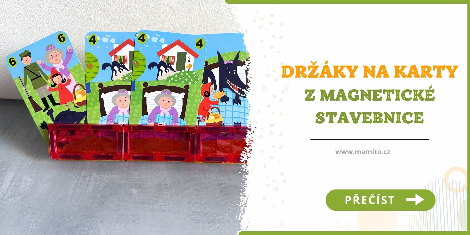 Držáky na karty z magnetické stavebnice