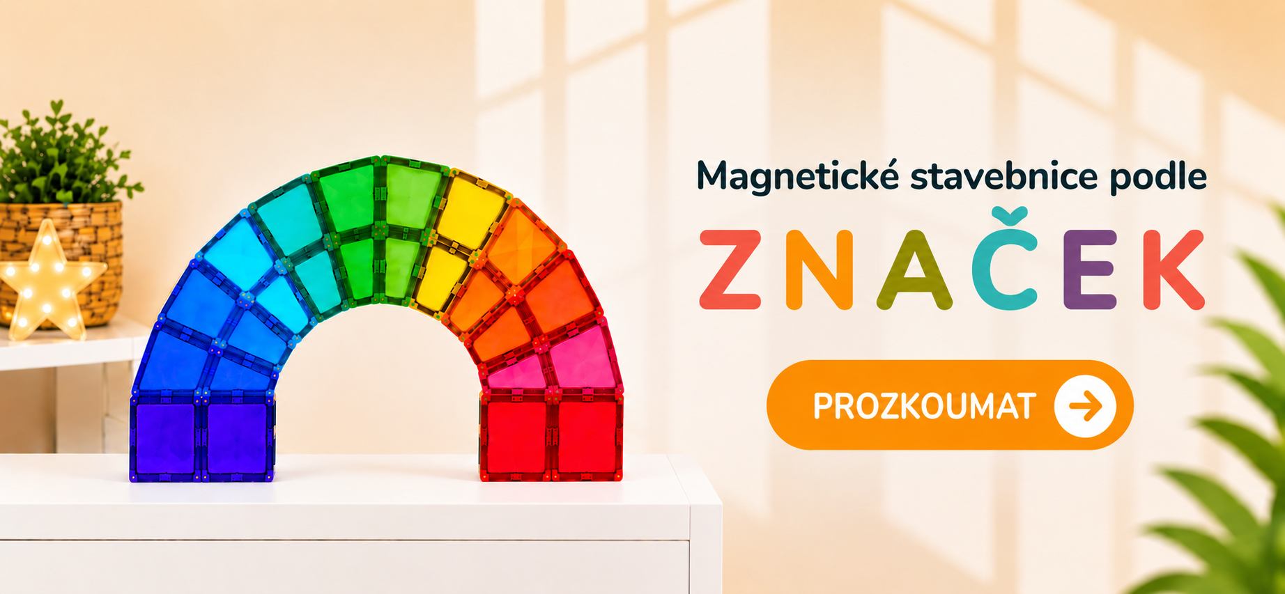Magnetické stavebnice - Connetix, MiDeer, Magna Tiles, Coblo, Learn & Grow, Cleverclixx, Magbrix aj.