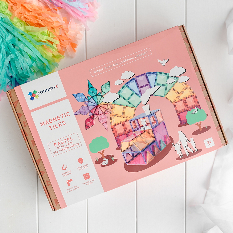 Connetix Tiles - Magnetická stavebnice PASTEL (202 ks)