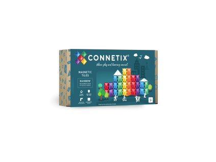 connetix tiles magneticka stavebnice rozsireni obdelniky rainbow 18 ks