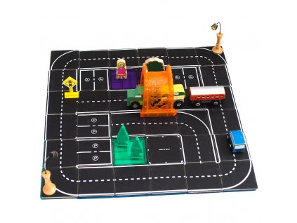 Learn & Grow Toys - Magnetic Tile Topper - Road Pack