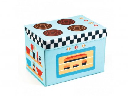 176833 4 djeco box na hracky a sedatko kuchynka