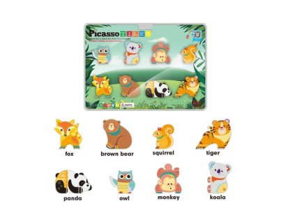 picasso tiles magneticka stavebnice figurky lesni zviratka