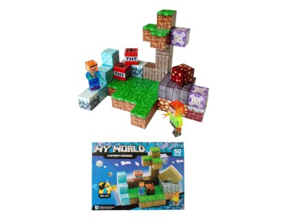 magneticka stavebnice minecraft diamond world 50ks kostky mamito