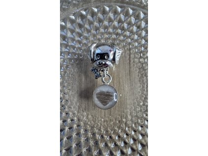 Přívěsek na pandoru- pejsek, kombinace s m. mlékem a vlásky nebo srstí