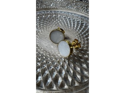 Stříbrné pozlacené náušnice s vlásky nebo srstí