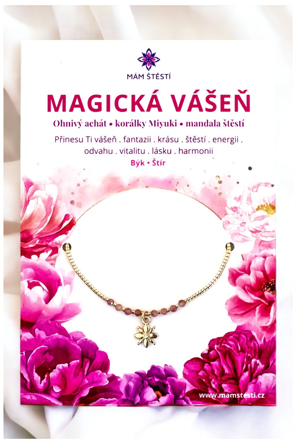 MAGICKÁ-VÁŠEŇ-Mám-štěstí-cz-8594198293273-	růžová-zlatá-Ohnivý-achát-korálky-Miyuki-štěstí-jak-mít-štěstí-znamení-horoskopu-Beran-Blíženci-Rak-Lev-Panna-Štír-Střelec-Kozoroh-Vodnář-Ryby-horoskop-náramky-z-minerálů-polodrahokamy-dárek-nevěsta-svatba-minerální-náramky-podla-znamení-léčivé-kameny-láska-ručně-vyráběné-český-výrobek-energie-zdravý-životní-styl-dárek-pro-učitelku-kamarádku-babičku-maminku-k-narozeninám-výročí-vánoční-dárek-boho-styl-24K-zlato-amulet-pro-štěstí-talisman-peníze-zdraví-krása-fashion-módní-náramky-korálky-zvěrokruhy-partnerský-horoskop-horoskopy-andělíček-štěstí1
