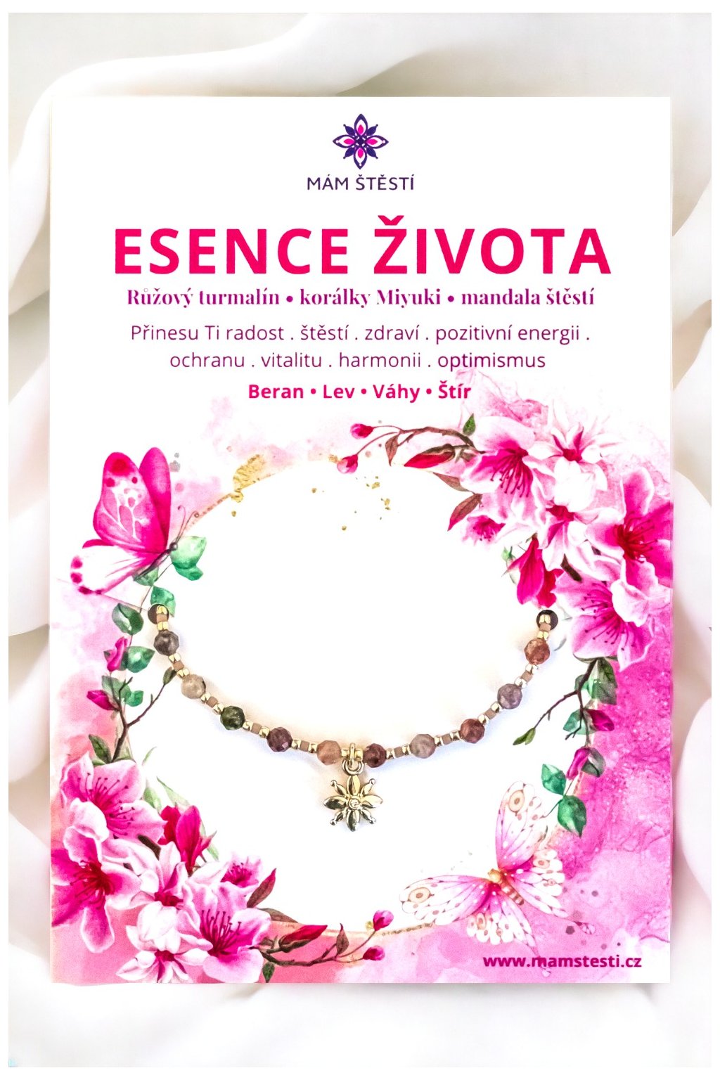 ESENCE-ŽIVOTA-Mám-štěstí-cz-8594198293280-růžová-zelená-Růžový-turmalín-korálky-Miyuki-štěstí-jak-mít-štěstí-znamení-horoskopu-Beran-Blíženci-Rak-Lev-Panna-Štír-Střelec-Kozoroh-Vodnář-Ryby-horoskop-náramky-z-minerálů-polodrahokamy-dárek-nevěsta-svatba-minerální-náramky-podla-znamení-léčivé-kameny-láska-ručně-vyráběné-český-výrobek-energie-zdravý-životní-styl-dárek-pro-učitelku-kamarádku-babičku-maminku-k-narozeninám-výročí-vánoční-dárek-boho-styl-24K-zlato-amulet-pro-štěstí-talisman-peníze-zdraví-krása-fashion-módní-náramky-korálky-zvěrokruhy-partnerský-horoskop-horoskopy-andělíček-štěstí
