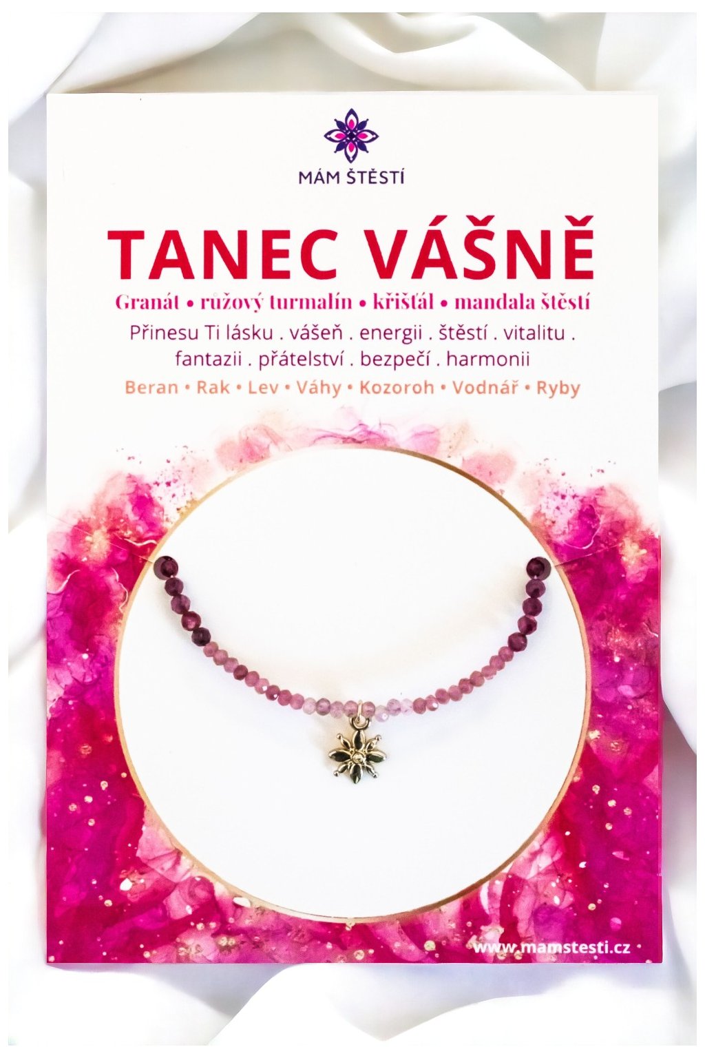 TANEC-VÁŠNĚ-Mám-štěstí-cz-8594198293358-růžová-vínová-Granát-růžový-turmalín-křišťál-štěstí-jak-mít-štěstí-znamení-horoskopu-Beran-Blíženci-Rak-Lev-Panna-Štír-Střelec-Kozoroh-Vodnář-Ryby-horoskop-náramky-z-minerálů-polodrahokamy-dárek-nevěsta-svatba-minerální-náramky-podla-znamení-léčivé-kameny-láska-ručně-vyráběné-český-výrobek-energie-zdravý-životní-styl-dárek-pro-učitelku-kamarádku-babičku-maminku-k-narozeninám-výročí-vánoční-dárek-boho-styl-24K-zlato-amulet-pro-štěstí-talisman-peníze-zdraví-krása-fashion-módní-náramky-korálky-zvěrokruhy-partnerský-horoskop-horoskopy-andělíček-štěstí1