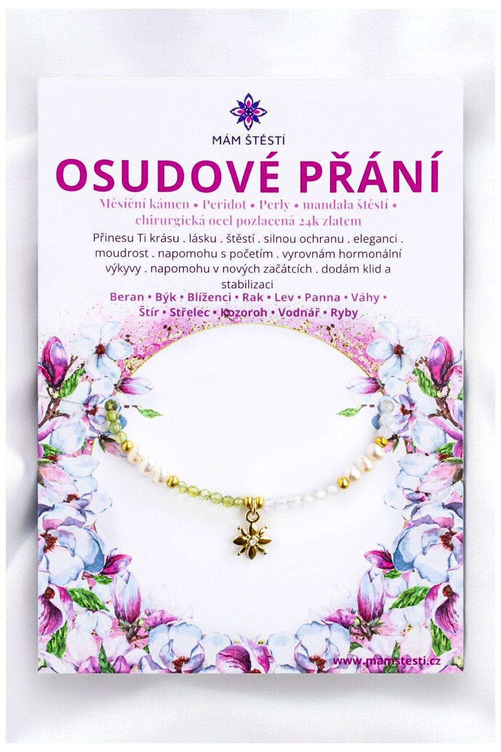 OSUDOVÉ-PŘÁNÍ-Mám-štěstí-cz-8594198294898-	zelená-bílá-Měsíční-kámen-peridot-říční-perly-mandala-štěstí-chirurgická-ocel-pozlacená-24k-zlatem-štěstí-jak-mít-štěstí-znamení-horoskopu-Beran-Blíženci-Rak-Lev-Panna-Štír-Střelec-Kozoroh-Vodnář-Ryby-horoskop-náramky-z-minerálů-polodrahokamy-dárek-nevěsta-svatba-minerální-náramky-podla-znamení-léčivé-kameny-láska-ručně-vyráběné-český-výrobek-energie-zdravý-životní-styl-dárek-pro-učitelku-kamarádku-babičku-maminku-k-narozeninám-výročí-vánoční-dárek-boho-styl-stříbrná-amulet-pro-štěstí-talisman-peníze-zdraví-krása-fashion-módní náramky-korálky-zvěrokruhy-partnerský-horoskop-horoskopy-andělíček-štěstí