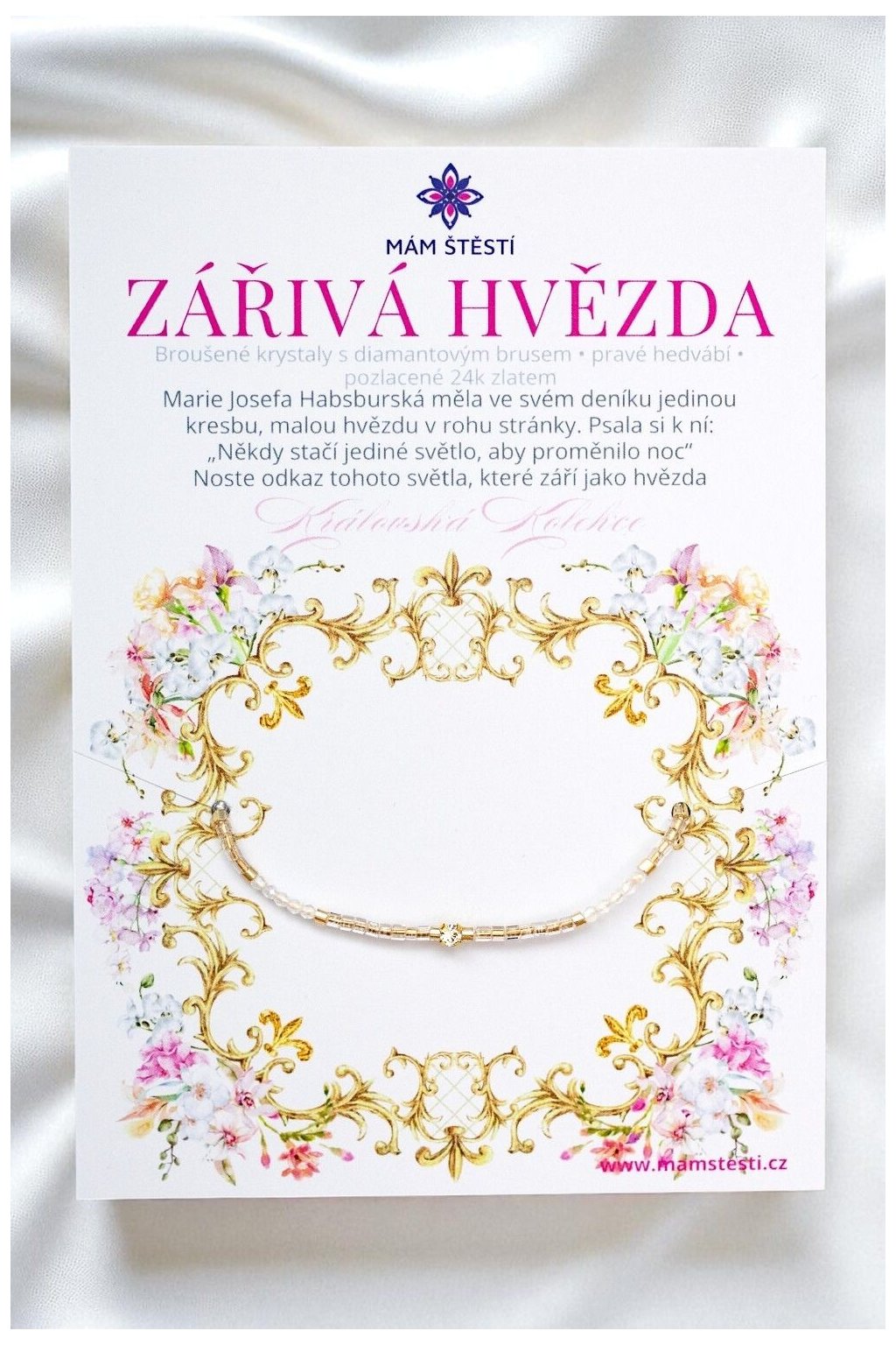 ZÁŘIVÁ-HVĚZDA-Mám-štěstí-cz-8594198295253-Bílá-Broušené-krystaly-s-diamantovým-brusem-pravé-hedvábí-štěstí-jak-mít-štěstí-znamení-horoskopu-Beran-Blíženci-Rak-Lev-Panna-Štír-Střelec-Kozoroh-Vodnář-Ryby-horoskop-náramky-z-minerálů-polodrahokamy-dárek-nevěsta-svatba-minerální-náramky-podla-znamení-léčivé-kameny-láska-ručně-vyráběné-český-výrobek-energie-zdravý-životní-styl-dárek-pro-učitelku-kamarádku-babičku-maminku-k-narozeninám-výročí-vánoční-dárek-boho-styl-stříbrná-Swarovski-amulet-pro-štěstí-talisman-peníze-zdraví-krása-fashion-módní-náramky-korálky-zvěrokruhy-partnerský-horoskop-horoskopy-andělíček-štěstí