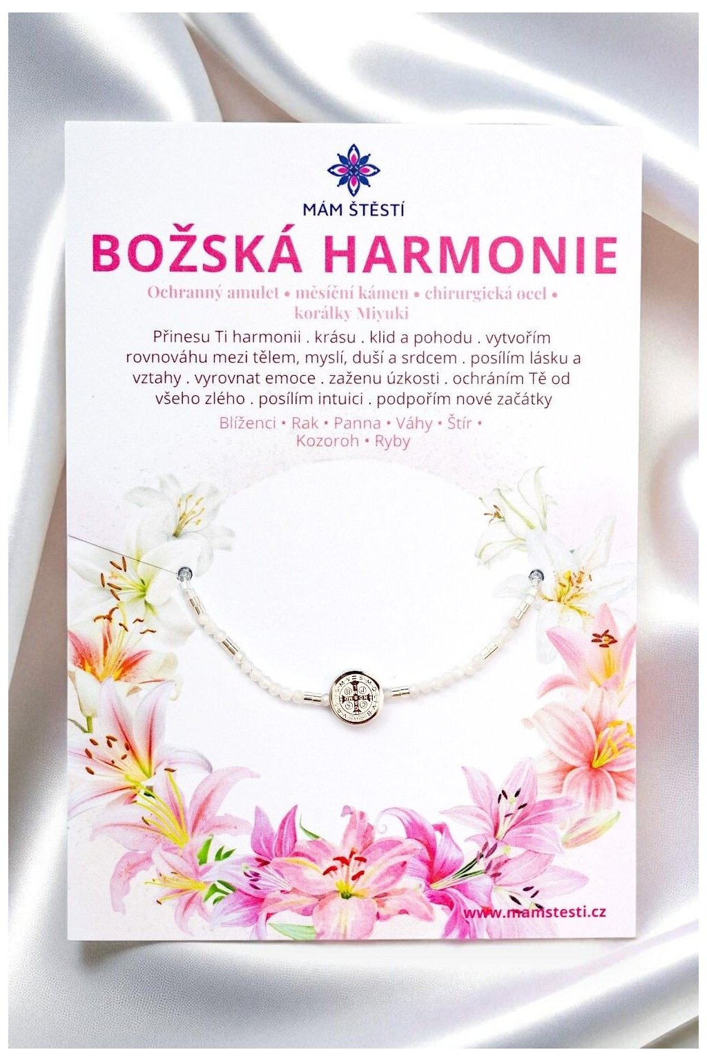 BOŽSKÁ-HARMONIE-Mám-štěstí-cz-8594198295079-Bílá-Ocelový-ochranný-amulet-měsíční-kámen-korálky-Miyuki-štěstí-jak-mít-štěstí-znamení-horoskopu-Beran-Blíženci-Rak-Lev-Panna-Štír-Střelec-Kozoroh-Vodnář-Ryby-horoskop-náramky-z-minerálů-polodrahokamy-dárek-nevěsta-svatba-minerální-náramky-podla-znamení-léčivé-kameny-láska-ručně-vyráběné-český-výrobek-energie-zdravý-životní-styl-dárek-pro-učitelku-kamarádku-babičku-maminku-k-narozeninám-výročí-vánoční-dárek-boho-styl-stříbrná-amulet-pro-štěstí-talisman-peníze-zdraví-krása-fashion-módní-náramky-korálky-zvěrokruhy-partnerský-horoskop-horoskopy-andělíček-štěstí