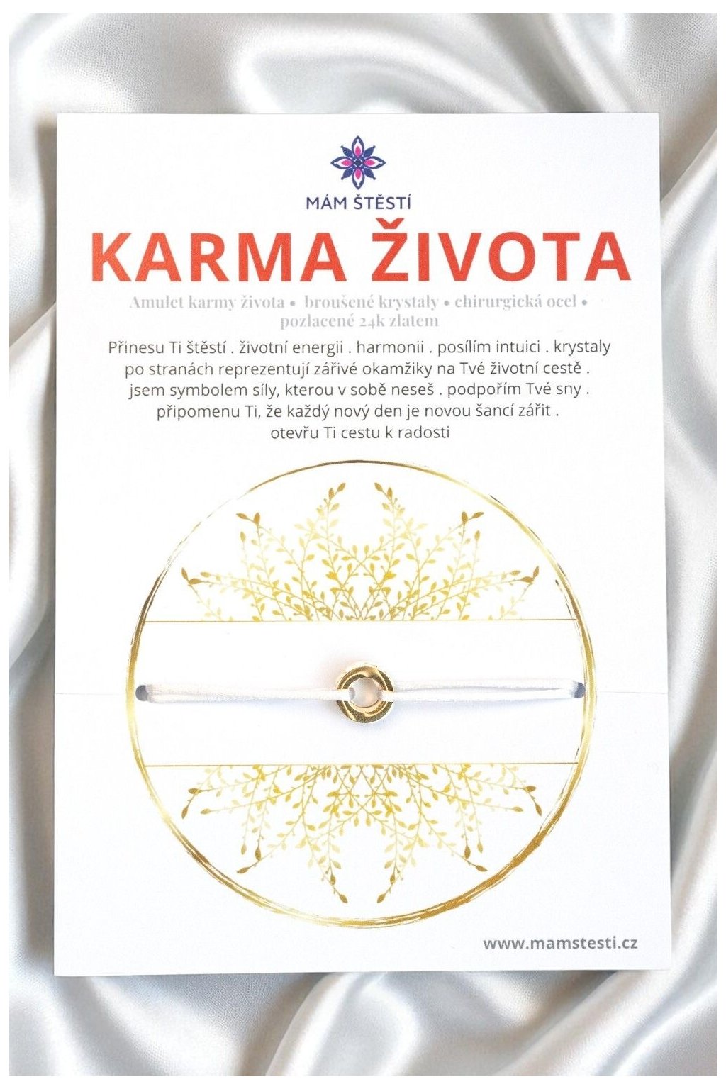 KARMA-ŽIVOTA-Mám-štěstí-cz-8594198295109-bílá-Chirurgická-ocel-pozlacené-24k-zlatem-broušené-krystaly-Amulet-karmy-života-štěstí-jak-mít-štěstí-znamení-horoskopu-Beran-Blíženci-Rak-Lev-Panna-Štír-Střelec-Kozoroh-Vodnář-Ryby-horoskop-náramky-z-minerálů-polodrahokamy-dárek-nevěsta-svatba-minerální-náramky-podla-znamení-léčivé-kameny-láska-ručně-vyráběné-český-výrobek-energie-zdravý-životní-styl-dárek-pro-učitelku-kamarádku-babičku-maminku-k-narozeninám-výročí-vánoční-dárek-boho-styl-stříbrná-amulet-pro-štěstí-talisman-peníze-zdraví-krása-fashion-módní-náramky-korálky-zvěrokruhy-partnerský-horoskop-horoskopy-andělíček-štěstí
