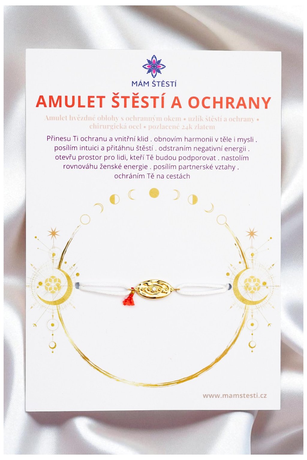 AMULET-ŠTĚSTÍ-A-OCHRANY-Mám-štěstí-cz-8594198295093-bílá-Chirurgická-ocel-pozlacené-24k-zlatem-amulet-s-ochranným-okem-uzlík-štěstí-a-ochrany-štěstí-jak-mít-štěstí-znamení-horoskopu-Beran-Blíženci-Rak-Lev-Panna-Štír-Střelec-Kozoroh-Vodnář-Ryby-horoskop-náramky-z-minerálů-polodrahokamy-dárek-nevěsta-svatba-minerální-náramky-podla-znamení-léčivé-kameny-láska-ručně-vyráběné-český-výrobek-energie-zdravý-životní-styl-dárek-pro-učitelku-kamarádku-babičku-maminku-k-narozeninám-výročí-vánoční-dárek-boho-styl-stříbrná-amulet-pro-štěstí-talisman-peníze-zdraví-krása-fashion-módní-náramky-korálky-zvěrokruhy-partnerský-horoskop-horoskopy-andělíček-štěstí