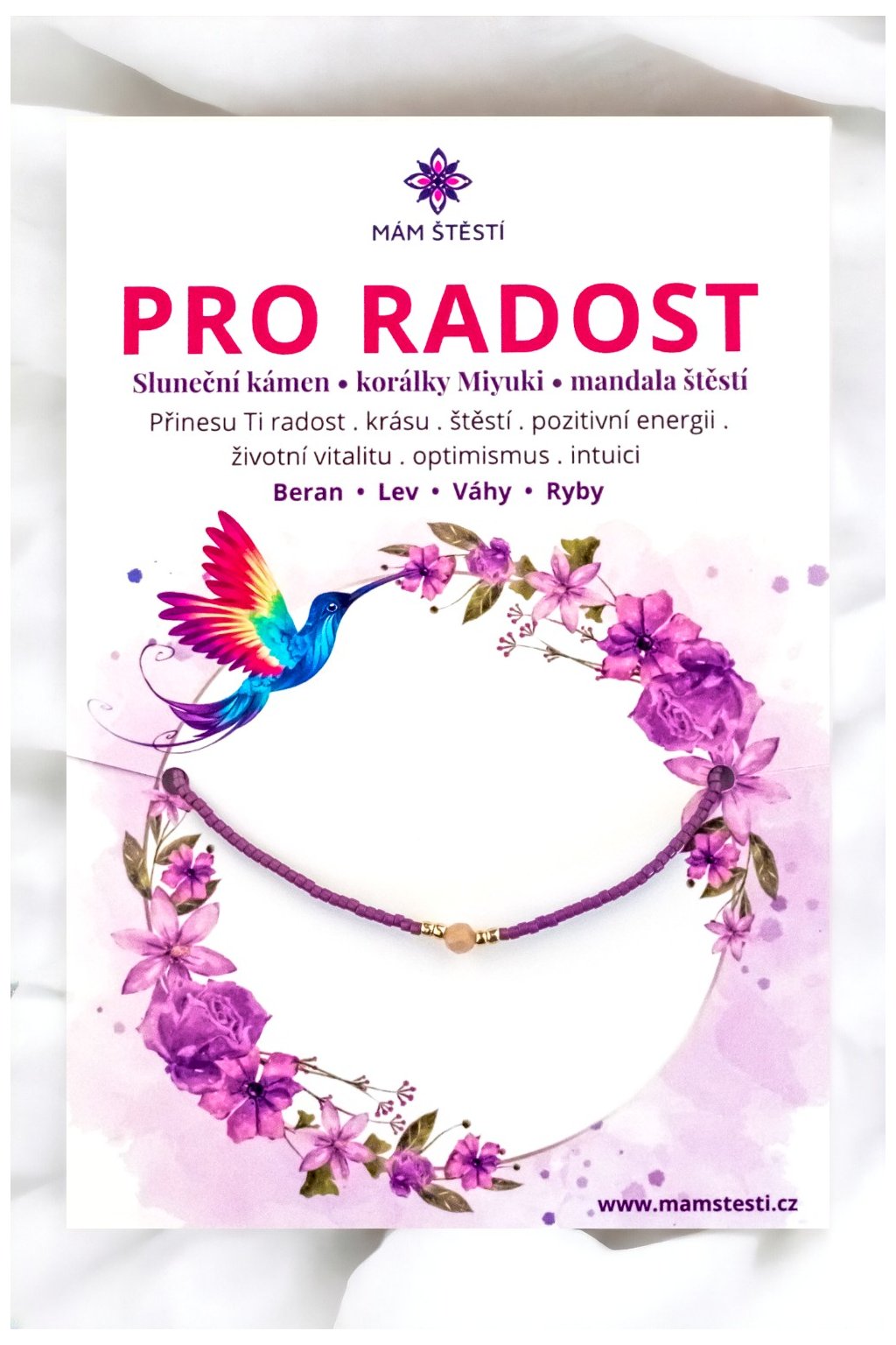 PRO-RADOST-Mám-štěstí-cz-8594198293211-fialová-Sluneční-kámen-korálky-Miyuki-štěstí-jak-mít-štěstí-znamení-horoskopu-Beran-Blíženci-Rak-Lev-Panna-Štír-Střelec-Kozoroh-Vodnář-Ryby-horoskop-náramky-z-minerálů-polodrahokamy-dárek-nevěsta-svatba-minerální-náramky-podla-znamení-léčivé-kameny-láska-ručně-vyráběné-český-výrobek-energie-zdravý-životní-styl-dárek-pro-učitelku-kamarádku-babičku-maminku-k-narozeninám-výročí-vánoční-dárek-boho-styl-24K-zlato-amulet-pro-štěstí-talisman-peníze-zdraví-krása-fashion-módní náramky-korálky-zvěrokruhy-partnerský-horoskop-horoskopy-andělíček-štěstí1