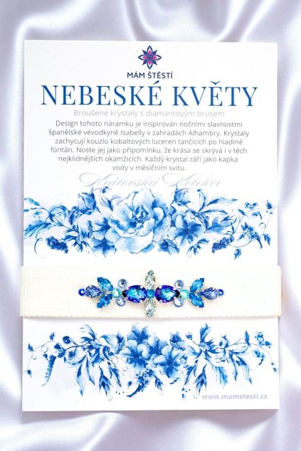 NEBESKÉ-KVĚTY-Mám-štěstí-cz-8594198295048-Bílá-modrá-Broušené-krystaly-s-diamantovým-brusem-pravé-hedvábí-štěstí-jak-mít-štěstí-znamení-horoskopu-Beran-Blíženci-Rak-Lev-Panna-Štír-Střelec-Kozoroh-Vodnář-Ryby-horoskop-náramky-z-minerálů-polodrahokamy-dárek-nevěsta-svatba-minerální-náramky-podla-znamení-léčivé-kameny-láska-ručně-vyráběné-český-výrobek-energie-zdravý-životní-styl-dárek-pro-učitelku-kamarádku-babičku-maminku-k-narozeninám-výročí-vánoční-dárek-boho-styl-stříbrná-Swarovski-amulet-pro-štěstí-talisman-peníze-zdraví-krása-fashion-módní-náramky-korálky-zvěrokruhy-partnerský-horoskop-horoskopy-andělíček-štěstí