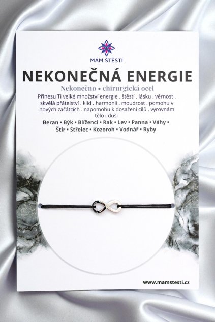 NEKONEČNÁ-ENERGIE-Mám-štěstí-cz-8594198294911-černá-Chirurgická-ocel-štěstí-jak-mít-štěstí-znamení-horoskopu-Beran-Blíženci-Rak-Lev-Panna-Štír-Střelec-Kozoroh-Vodnář-Ryby-horoskop-náramky-z-minerálů-polodrahokamy-dárek-nevěsta-svatba-minerální-náramky-podla-znamení-léčivé-kameny-láska-ručně-vyráběné-český-výrobek-energie-zdravý-životní-styl-dárek-pro-učitelku-kamarádku-babičku-maminku-k-narozeninám-výročí-vánoční-dárek-boho-styl-stříbrná-amulet-pro-štěstí-talisman-peníze-zdraví-krása-fashion-módní-náramky-korálky-zvěrokruhy-partnerský-horoskop-horoskopy-andělíček-štěstí
