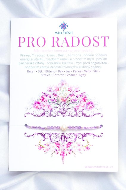 PRO-RADOST-Mám-štěstí-cz-8594198293211-fialová-Říční-perla-Ametyst-pravé-hedvábí-štěstí-jak-mít-štěstí-znamení-horoskopu-Beran-Blíženci-Rak-Lev-Panna-Štír-Střelec-Kozoroh-Vodnář-Ryby-horoskop-náramky-z-minerálů-polodrahokamy-dárek-nevěsta-svatba-minerální-náramky-podla-znamení-léčivé-kameny-láska-ručně-vyráběné-český-výrobek-energie-zdravý-životní-styl-dárek-pro-učitelku-kamarádku-babičku-maminku-k-narozeninám-výročí-vánoční-dárek-boho-styl-stříbrná-amulet-pro-štěstí-talisman-peníze-zdraví-krása-fashion-módní-náramky-korálky-zvěrokruhy-partnerský-horoskop-horoskopy-andělíček-štěstí