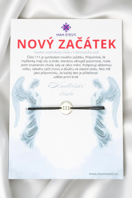 Talisman s číslem 111 na dárkové kartičce