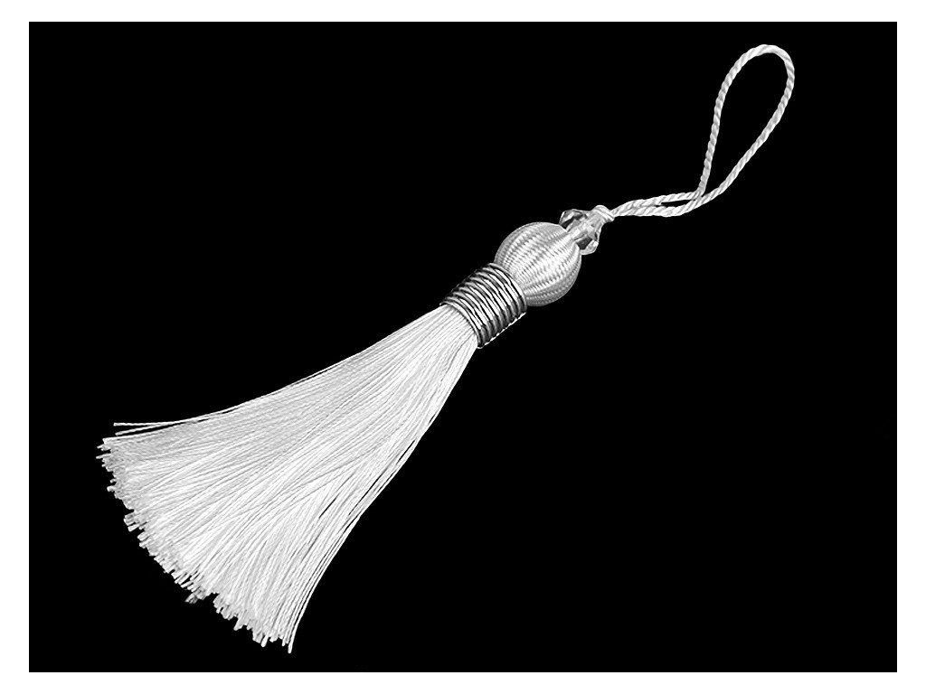 Střapec délka 22-24 cm (Balení 1 ks, Varianta 1 bílá stříbrná)