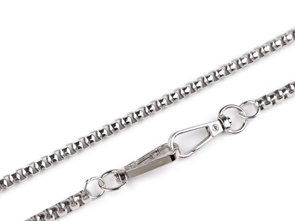 Řetízek na kabelky a mobilní telefony s karabinou délka 120 cm (Balení 1 ks, Varianta 1 nikl)