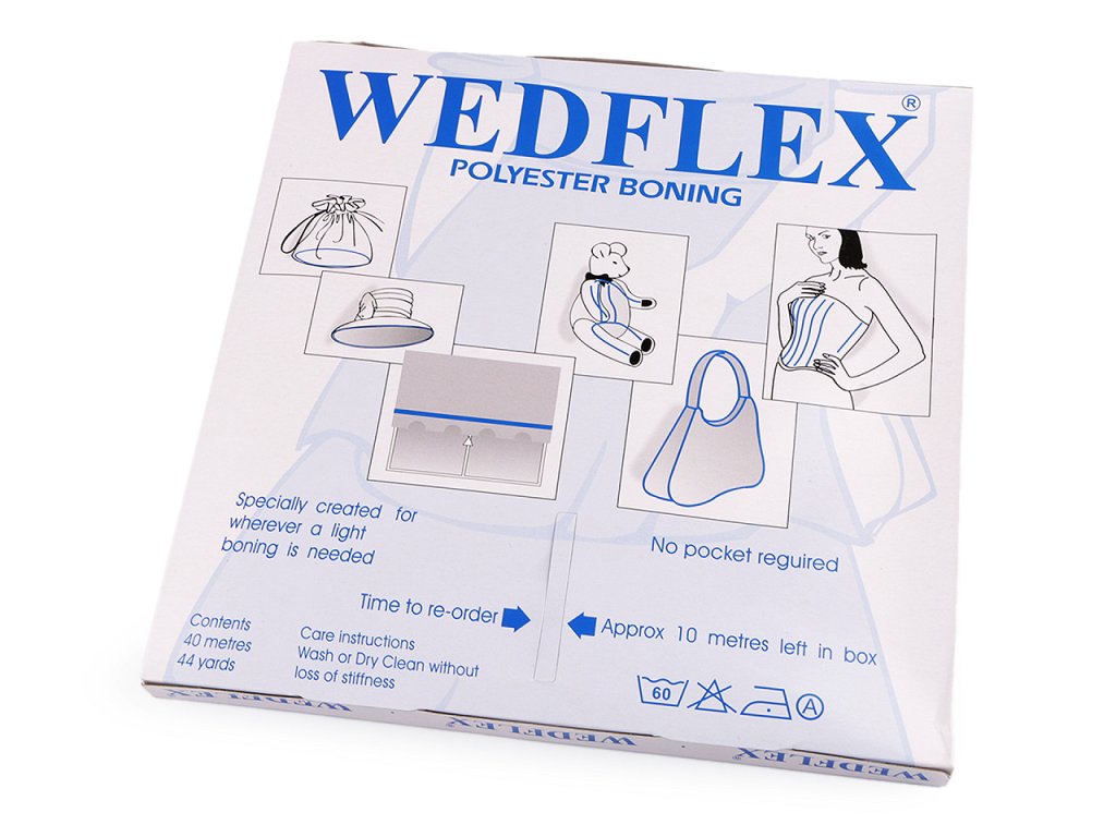 Kostice PES v metráži prošívací šíře 12 mm (Balení 40 m, Varianta bílá)