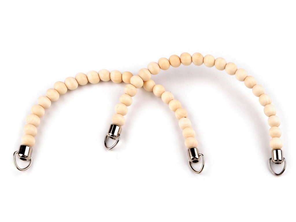 Ucha na tašky z dřevěných korálků (Balení 2 ks, Varianta přírodní)