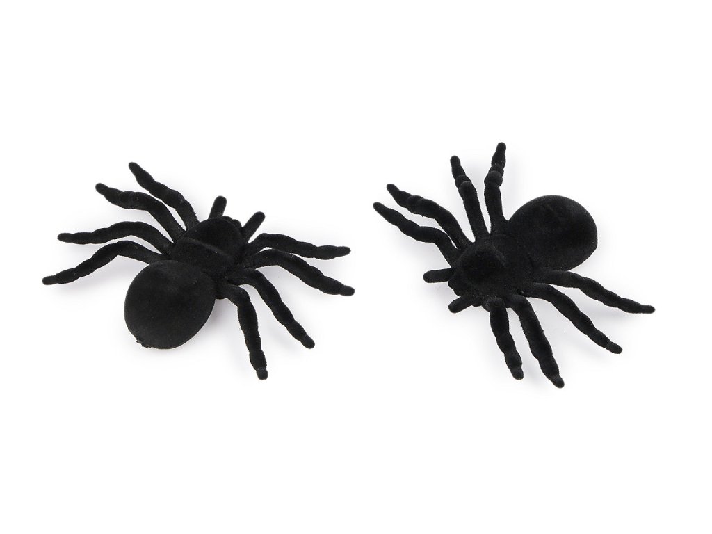 Sametový pavouk Halloween (Balení 4 ks, Varianta černá)
