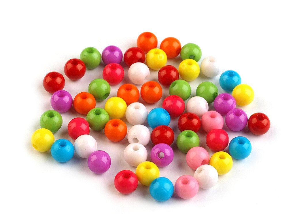 Plastové korálky Color mix Ø7 mm (Balení 20 g, Varianta mix)