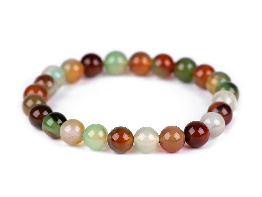 Náramek achát multicolor, syntetický minerál (Balení 1 ks, Varianta achát multicolor)