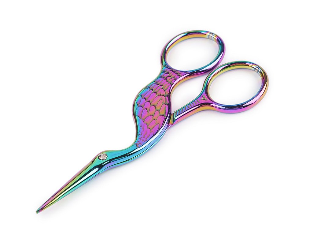 Nůžky vyšívací čáp délka 10 cm (Balení 1 ks, Varianta multikolor)