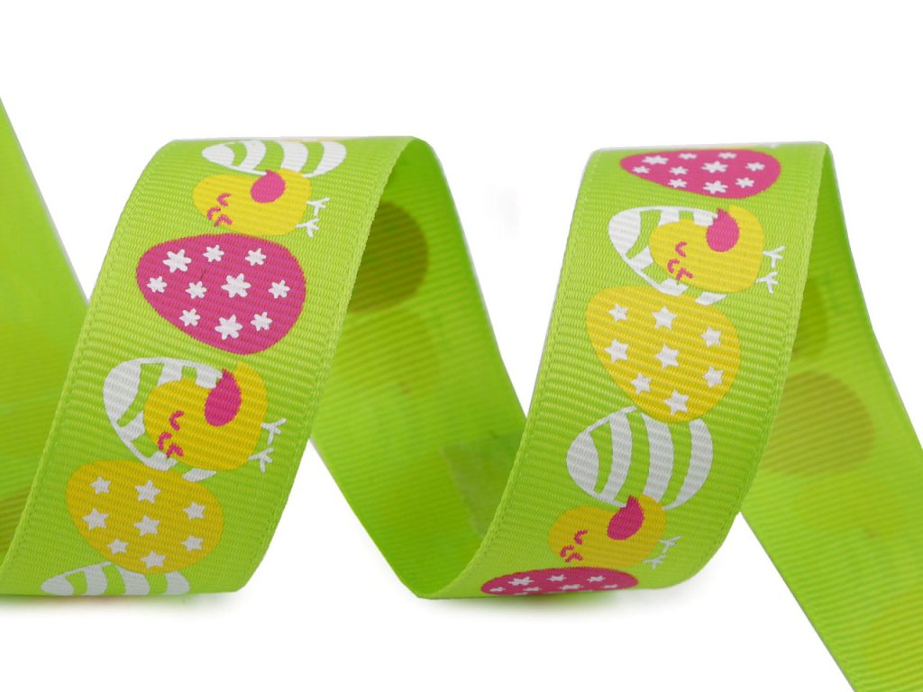 Velikonoční rypsová stuha šíře 25 mm (Balení 1 m, Varianta 1 modrá světlá)