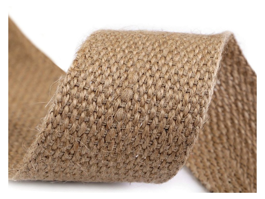 Jutový popruh šíře 40 mm (Varianta režná přírodní)