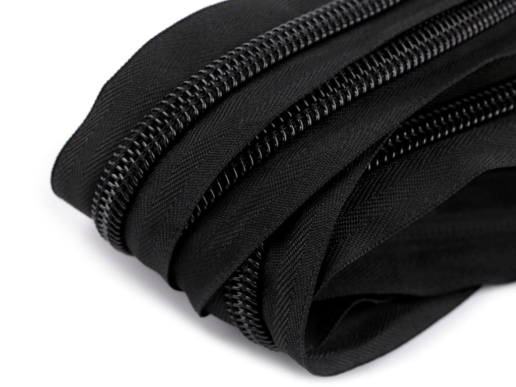 Zip stanový spirálový No 10 s oboustranným jezdcem délka 195 cm (Balení 1 ks, Varianta černá)