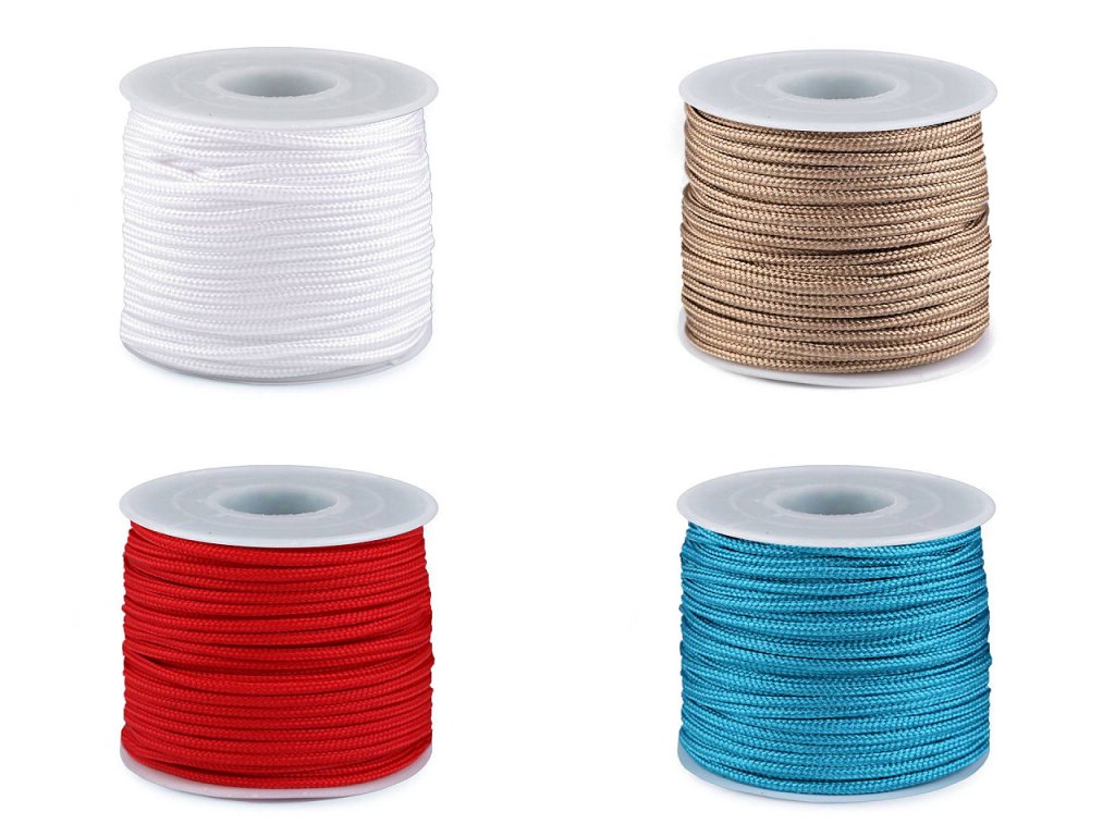 Padáková / oděvní šňůra Ø2,5 mm (Balení 25 m, Varianta 1 bílá)