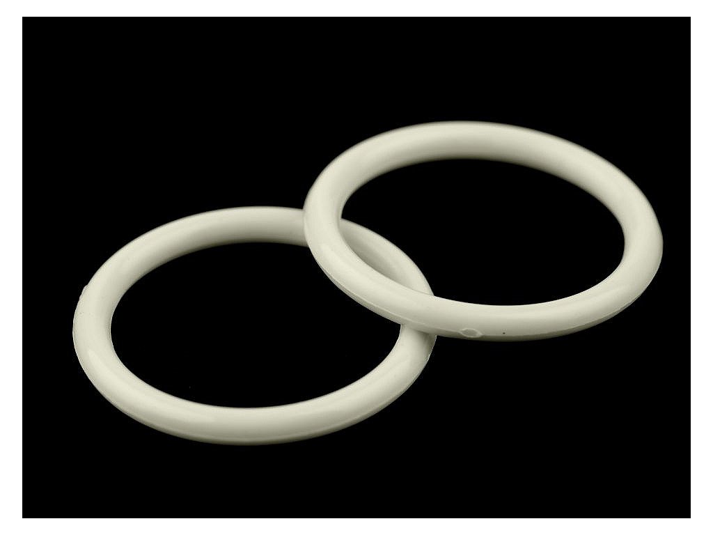 Plastový kroužek na záclony a obháčkování Ø30 mm (Balení 10 ks, Varianta 1 bílá mléčná)