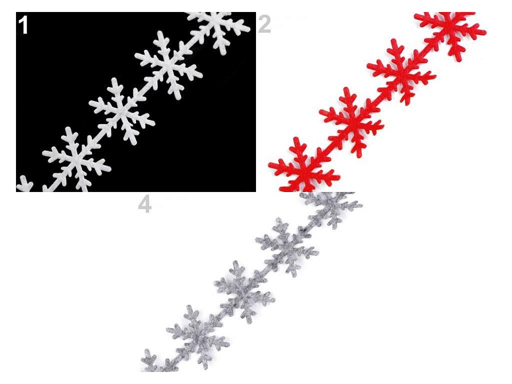 Filcové vločky 25 mm (Balení 5 m, Varianta 3 šedá)