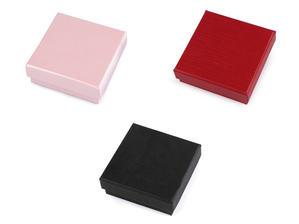 Krabička na šperky 9x9 cm (Balení 1 ks, Varianta 1 pudrová perleť)