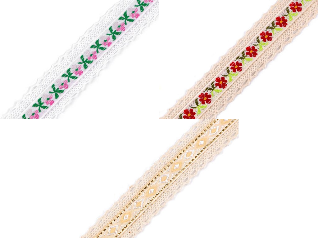Bavlněná krajka / vsadka šíře 30 mm (Balení 1 m, Varianta 1 bílá)