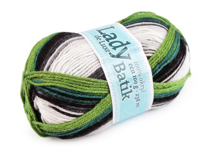 Pletací příze Lady Batik de Luxe 100 g (Balení 1 ks, Varianta 1 (600) fialová hořčicová)